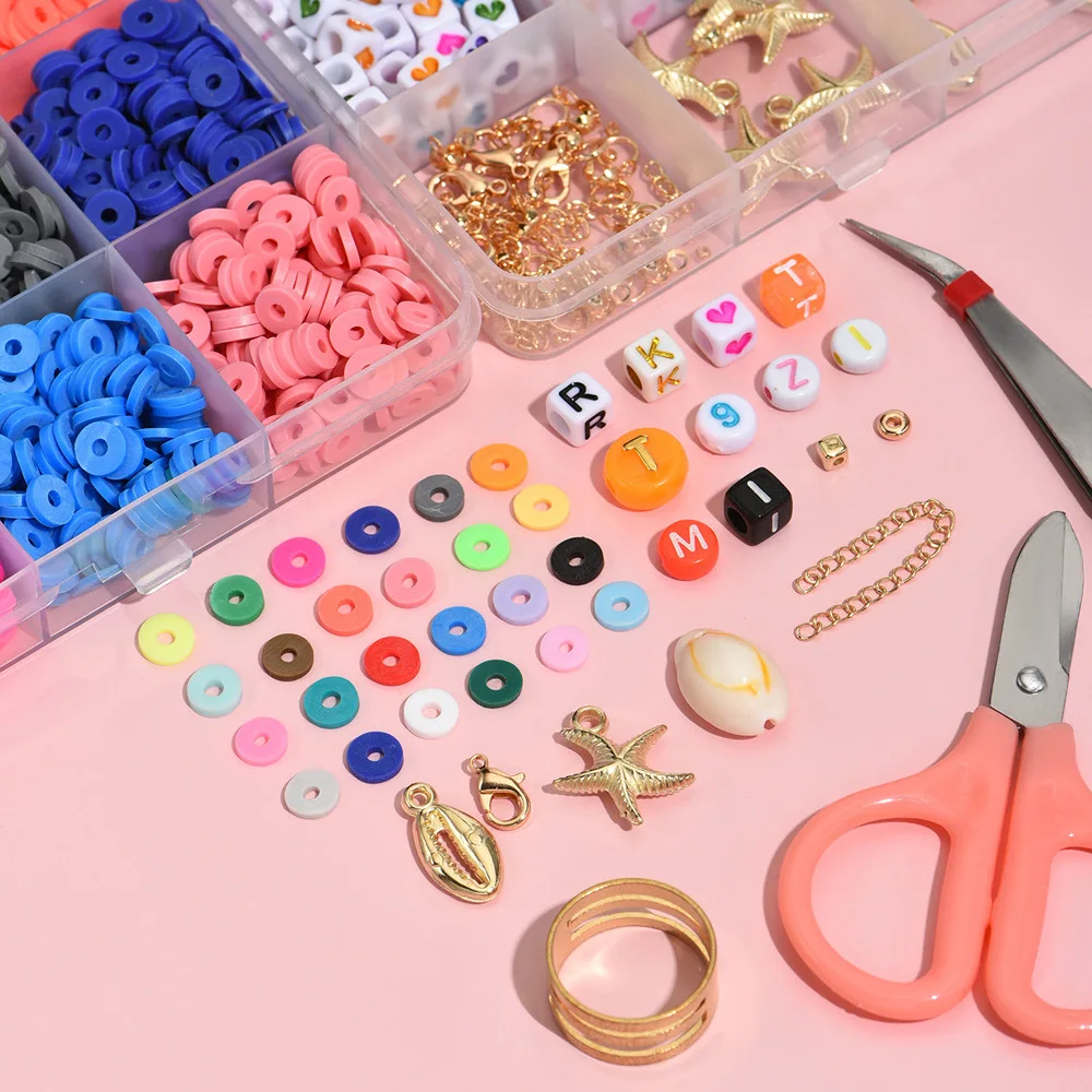 Wholesale 48Colors Letter Beads Sets in Bulk Beaded Jewelry polymer clay Fit Jewelry Making DIY Bracelet Necklace