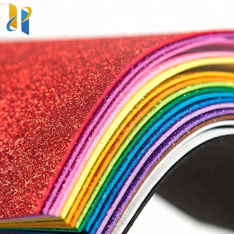 Colorful customized EVA foam sheet EVA glitter sheet A4 30*40cm 40*60cm in stock