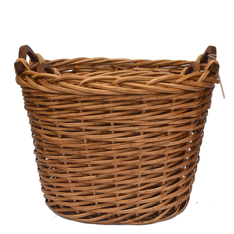
Wicker baskets with wood handles Willow baskets for picnic 