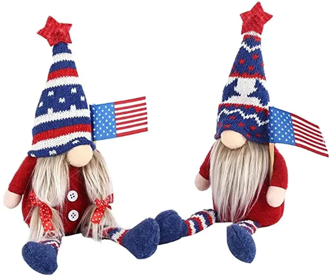 Independence Day party decorations creative Rudolph doll American flag faceless doll gift