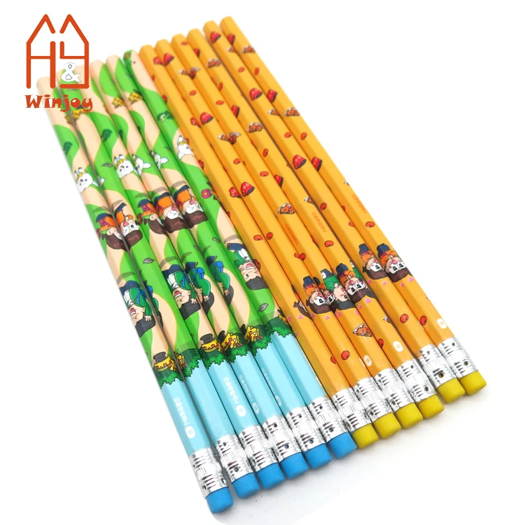 Japan Wood Pencils Supply school Heat transfer pencils oem print high-end traditional pencils low price promotional stationery