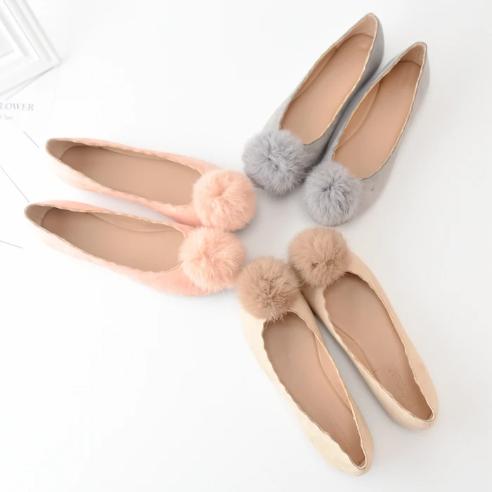 Wholesale cute nude foldable ballet woman flats shoes
