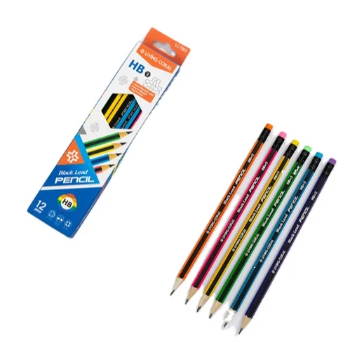 Wholesale spot hexagonal rod with rubber HB wooden pencil students write with rubber 7-inch factory self-operated