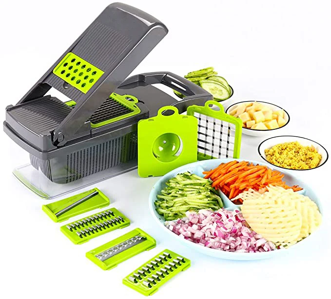 Wholesale household square box kitchen tool multi-function vegetable cutter guard hand chopping artifact dicing grating slicer