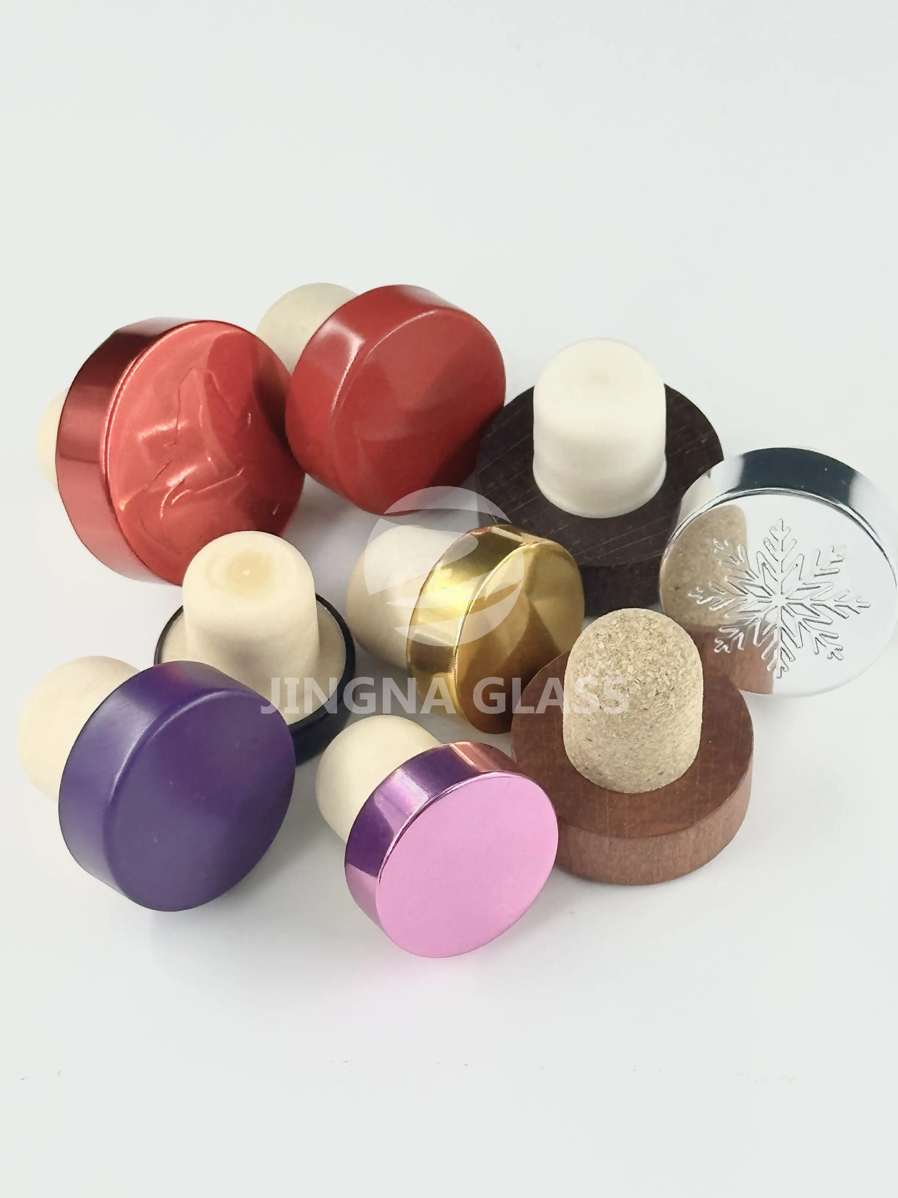 Spirit Liquor Vodka Brandy Wine Bottle Topper Cork Screw T Bottle Cap pe Wood Glass Metal Aluminum Bottle Cap