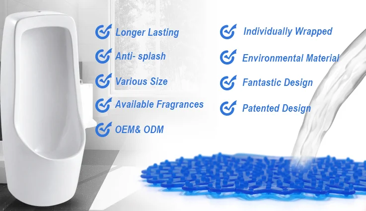 Private Label Urinal Cake Anti Splash Stop Odor Man Toilet Refresh Scent Long Last EVA Urinal Screen Mat Eco friendly