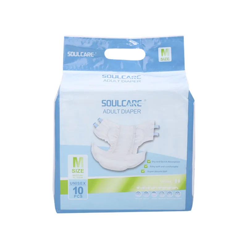 Organic Hospital Overnight Ultra Thick White Yellow Disposable Adult Diaper Plain for Old People