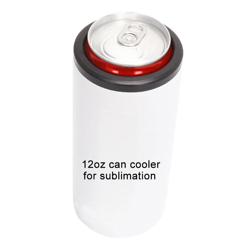 Wholesale and Promotion Double Wall Vacuum Insulated blanks 12 oz slim can cooler stainless steel