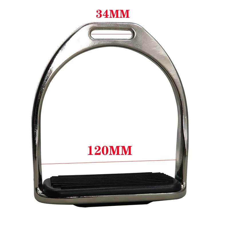 12cm Horse Stirrups Stainless Steel Horse Riding Stirrups with Rubber Pad