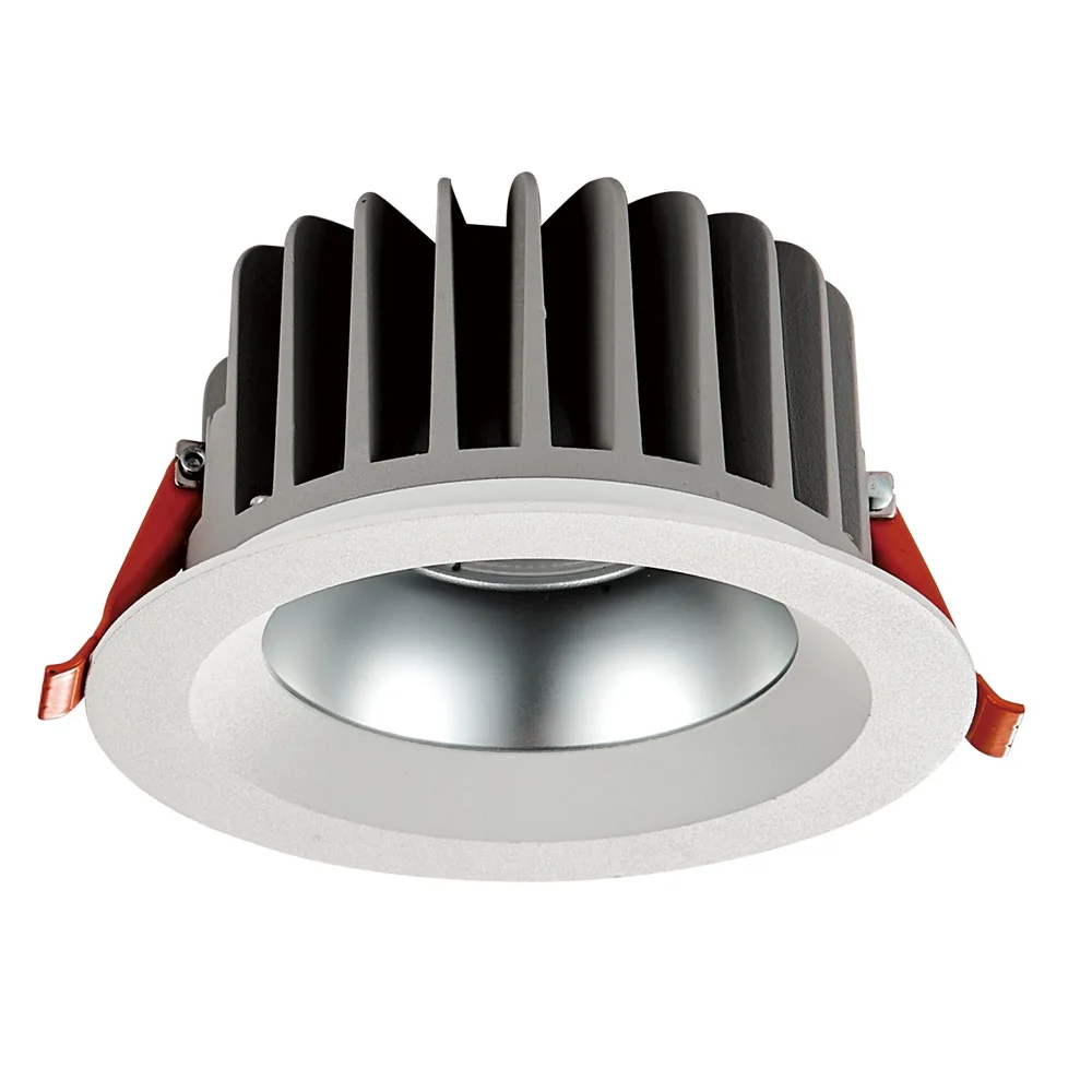 
White frame down light clear glass cover 1000lm 100mm cutout COB 12w led downlight 