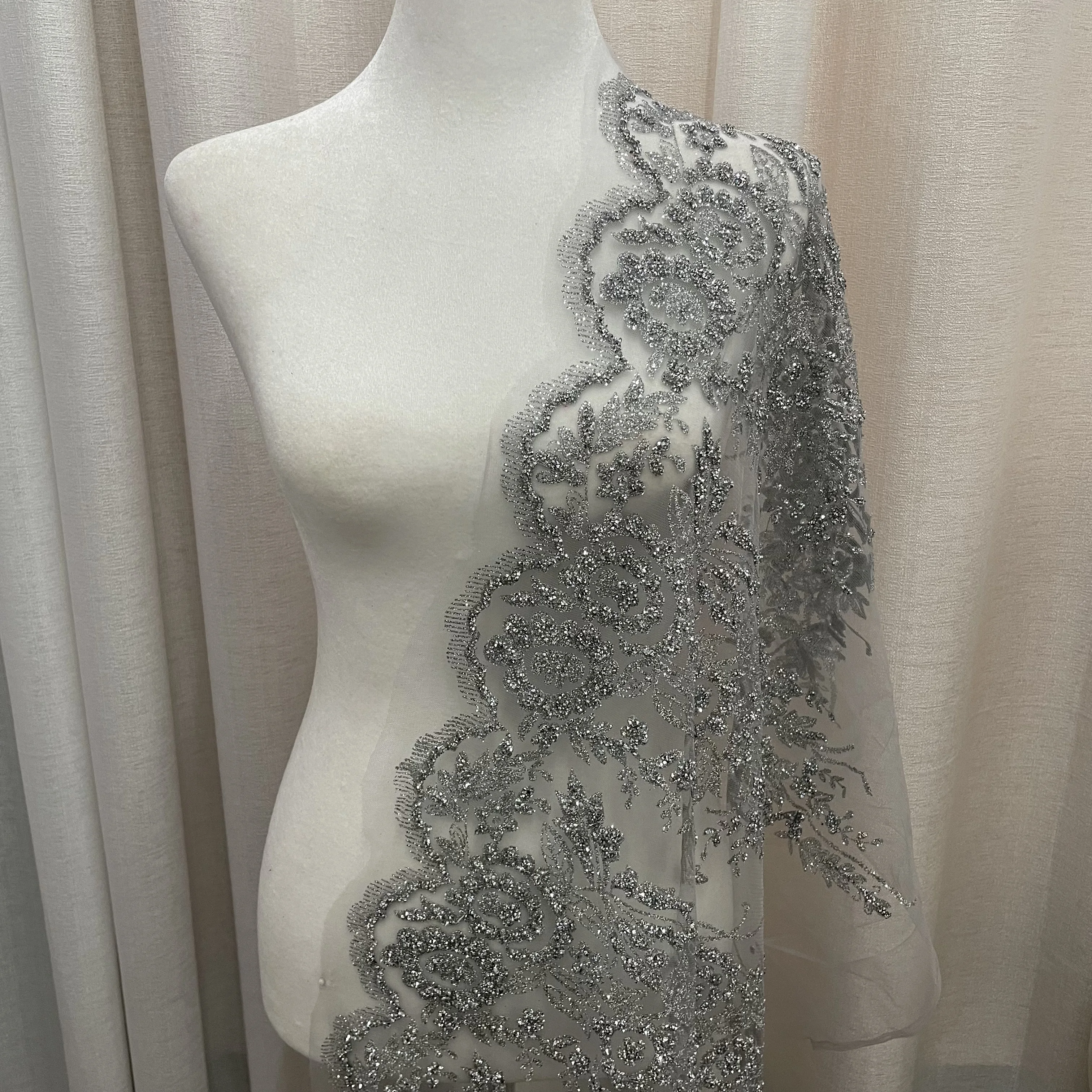 0.9m/ yard new style lace gold leaf fragments resin mesh yarn base garment accessories