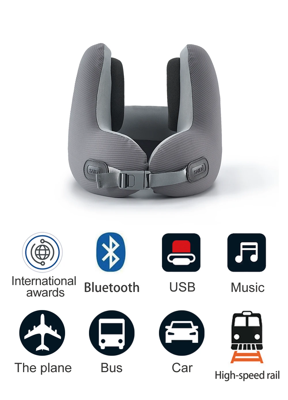 Подушка на шею с функцией Bluetooth