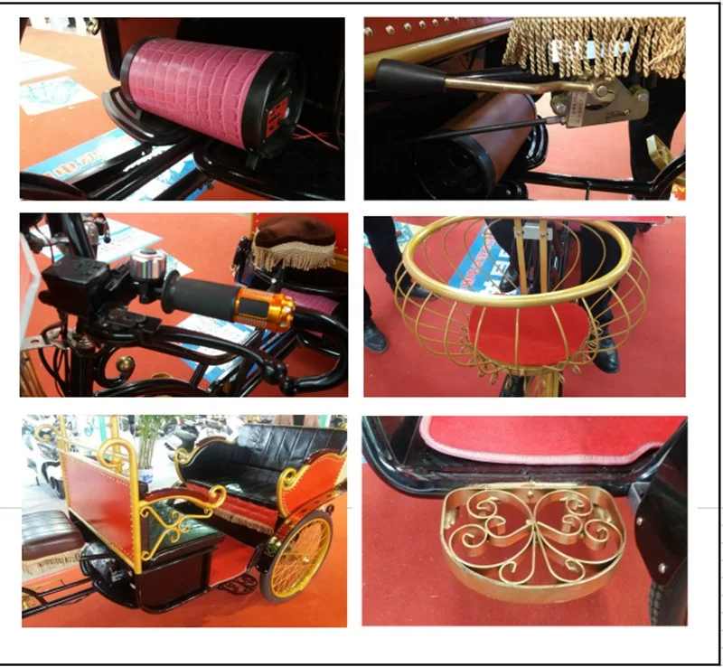 ETOO Brand hot Selling New sightseeing car 3/4 passengers electric tricycles electric rickshaw for sale