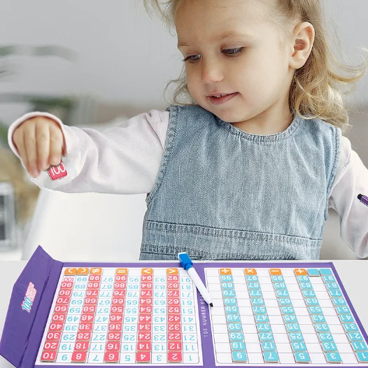 Montessori book model magnetic hundred board number jigsaw arithmetic primary school teaching AIDS for children