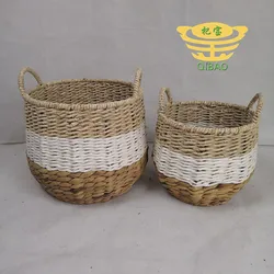 Wholesale high-quality practical oval iron wire wicker storage basket grass basket storage basket