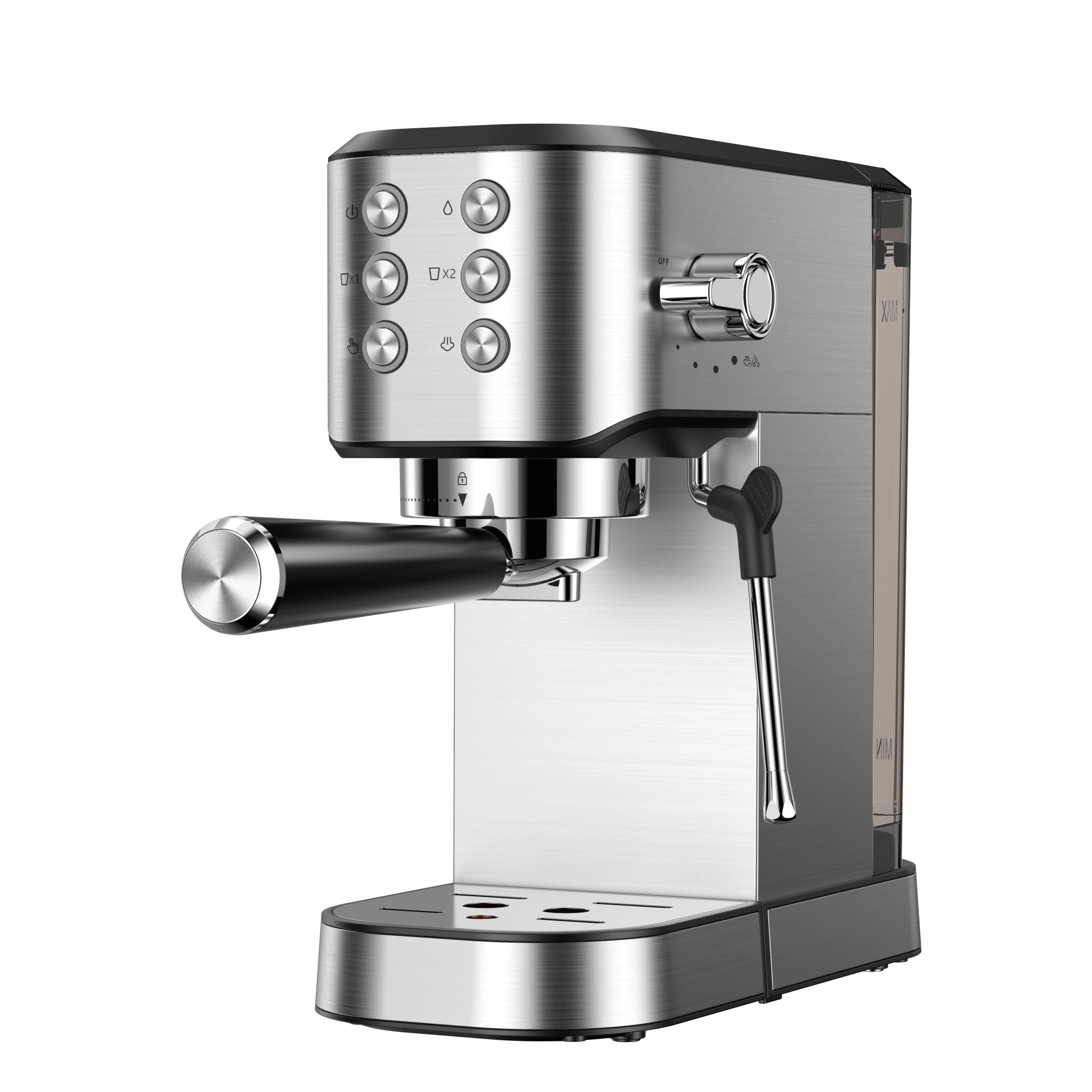 Eco Friendly Digital Button Detachable Frothing Nozzle Rotary Espresso Drip Coffee Making Machine