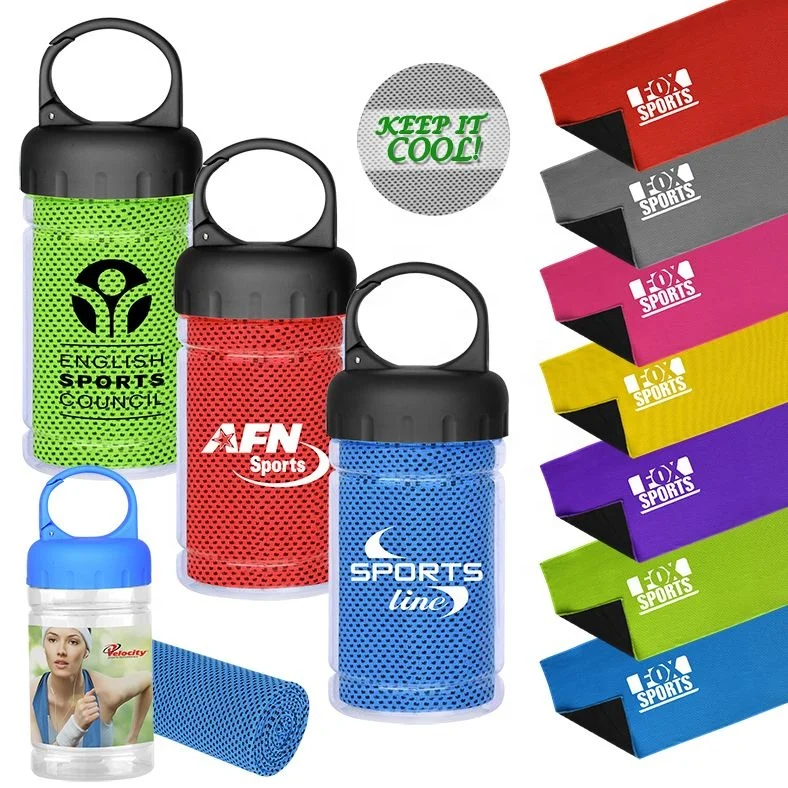 Hot Sale Deluxe For Outdoor Sporting Cooling Towel Kit Instant Cooling Towel In Hook Bottle