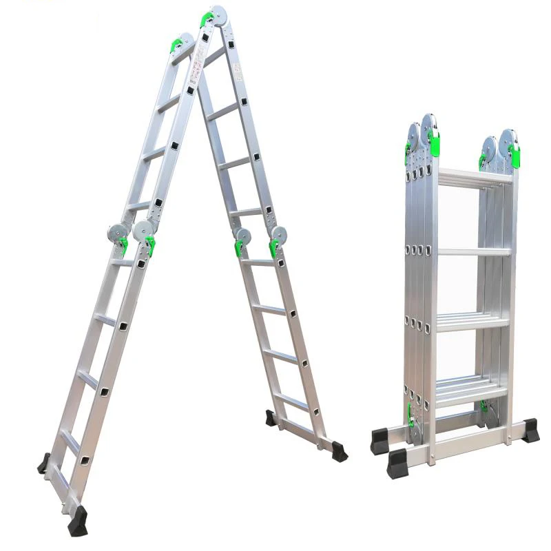 Aluminum easy store multiple folding step ladder