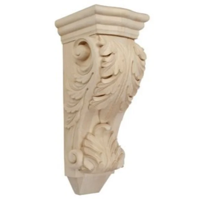 OEM ODM Farmhouse Wood Corbel Legs Classical Rubber Wood Hand Carved Corbel Bars Home Furniture Decorative Wood Corbels