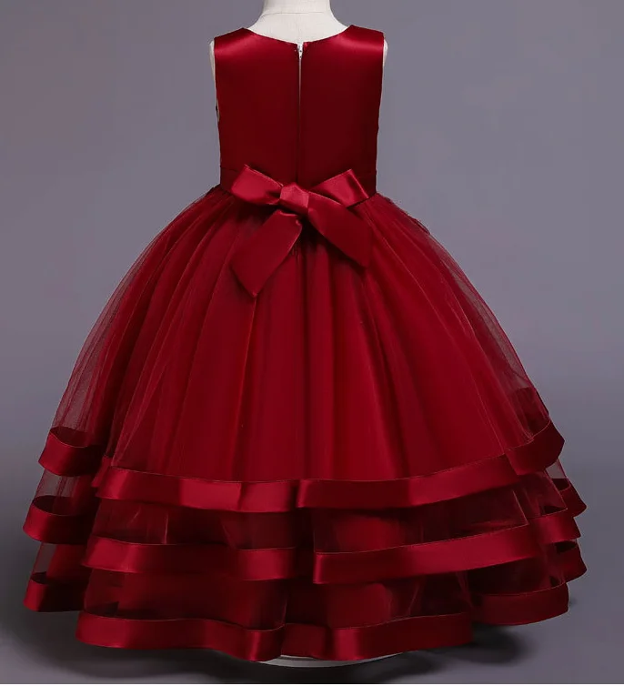 3040  Girls Frocks Designs Latest  Kids Evening Gown Flower Maxi Girl Beautiful Children Wedding Party Dress