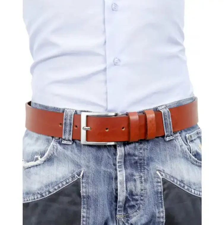Private Label Custom Italian Luxury Sublimation Brown Casual Genuine Leather Belt for Men with Gift Packaging Box