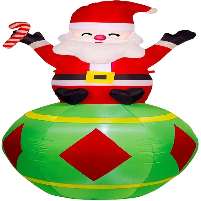 New Popular party  High Outdoor Indoor Dolls Customizable Small Blow Up in Gift box Led Light Christmas Inflatable Santa