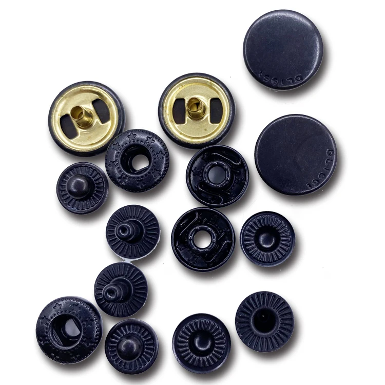 OEM accessories logo design round press shirt wrapping brass  cover custom denim shirt clothes snap button