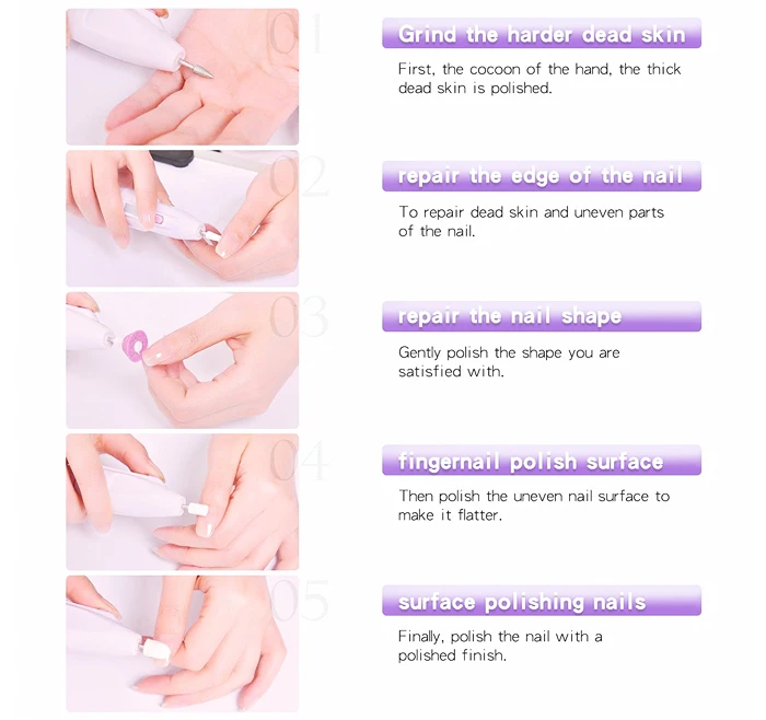 5-1 Cheap Manicure Kit Nail Polisher Electrical Hand-held Pen Shape Nailing Machine