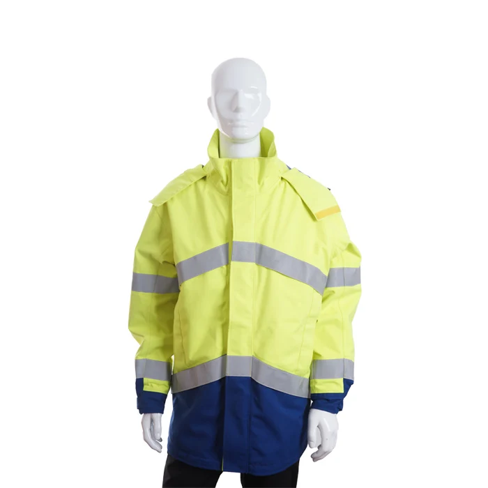 
Customized safety arc flash high visibility fireproof ARC FR anti acid waterproof jacket 
