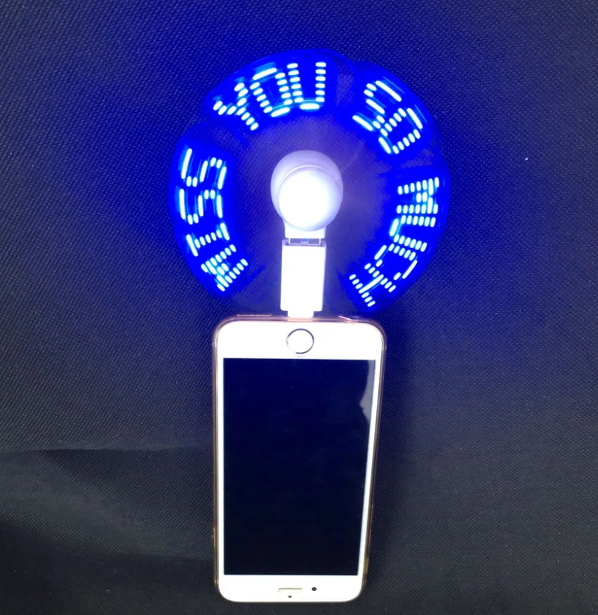 Super self programmable led digital message usb mini fan for phones