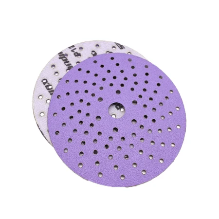 Factory price 6inch 150mm Multi-Holes Aluminum Oxide Purple Sandpaper sanding disc for polishing cars and wood