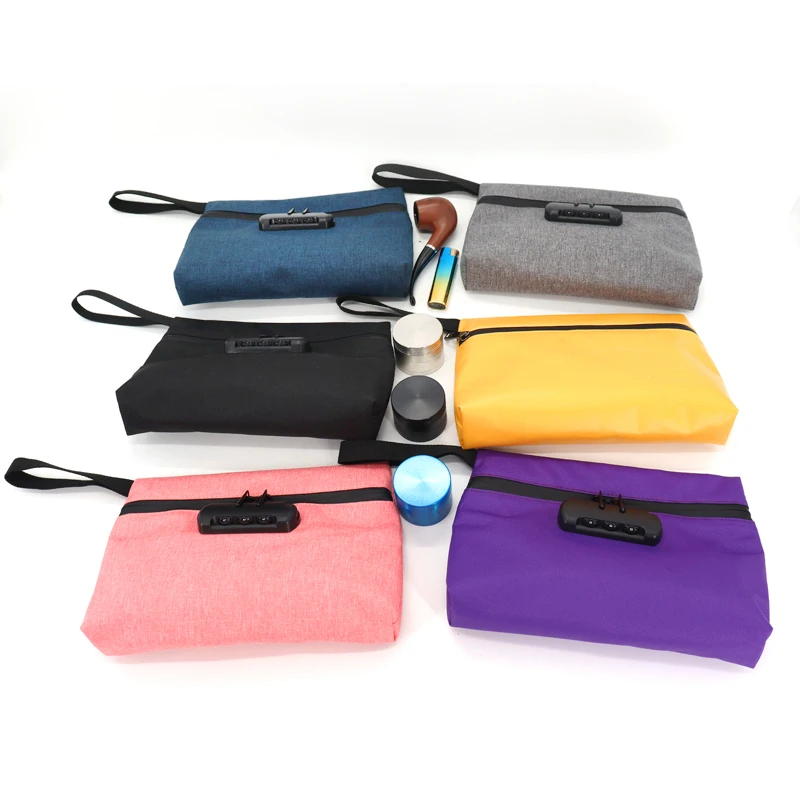 wholesale carbon lined smellproof pouch with lock smoking accessories custom logo smell proof zip lock bag