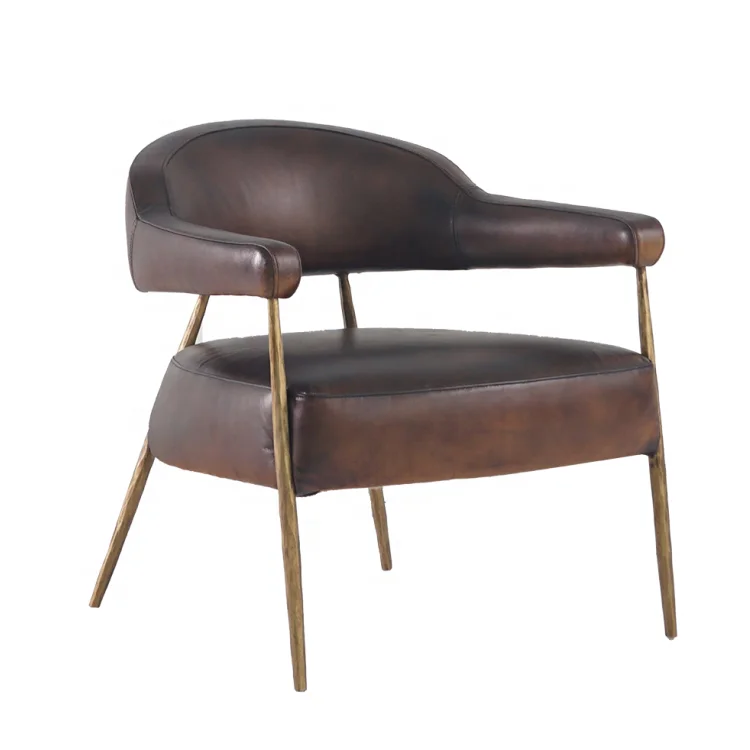 luxury genuine leather armchair living room leather accent chairs for dining table dining room chair with gold metal legs