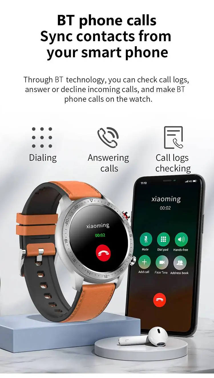 2022 Full Touch Round Screen M13 Smart Watch 256M Memory Store Music Reloj  BT call smartwatch