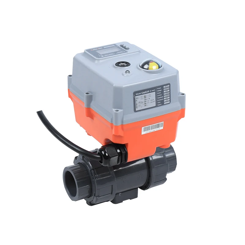 DC12V DC24V AC220V Электрический шаровой клапан водяной пластик ПВХ 2-сторонний True Union 3-сторонний