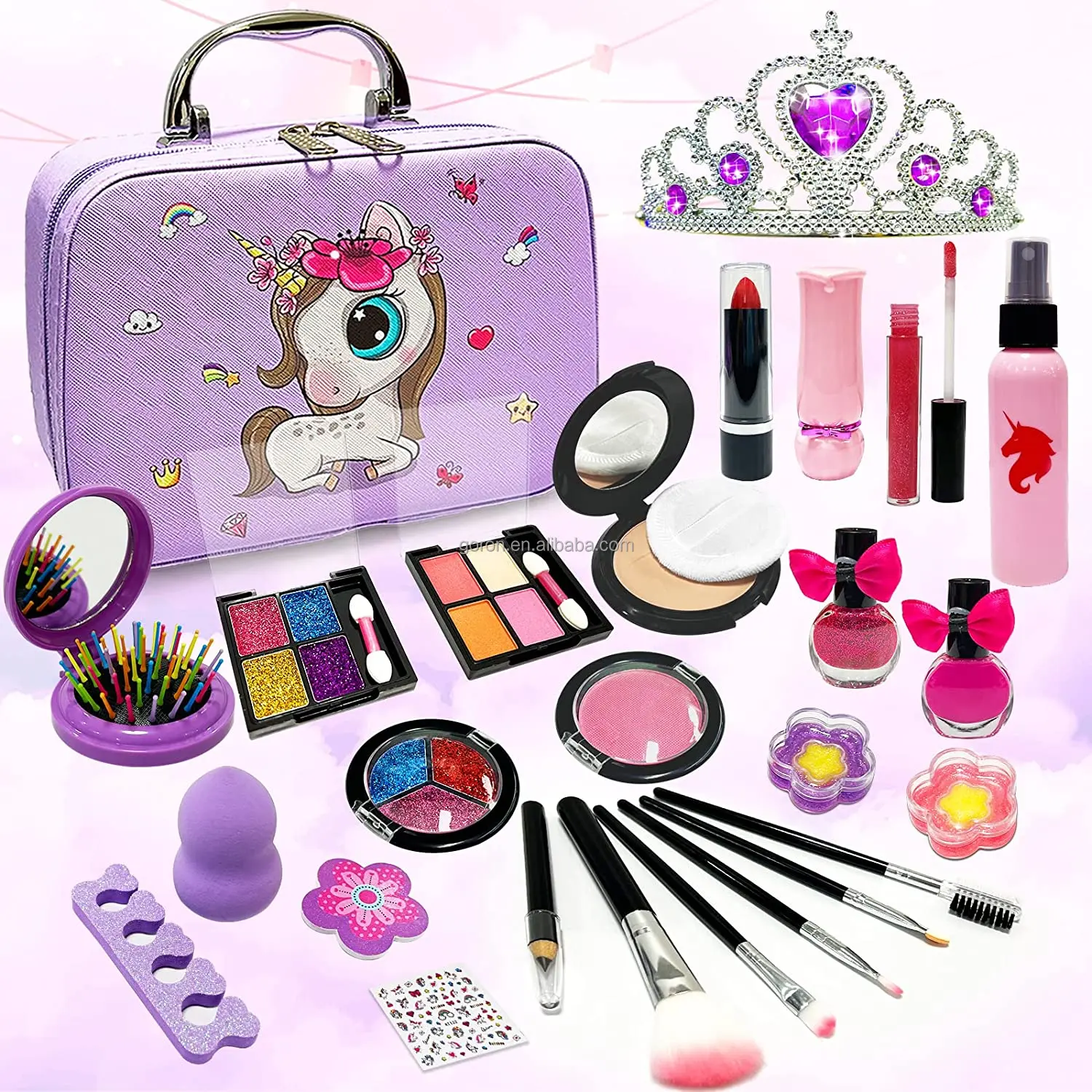 Kids play washable real makeup set toys private labels girls make-up kit