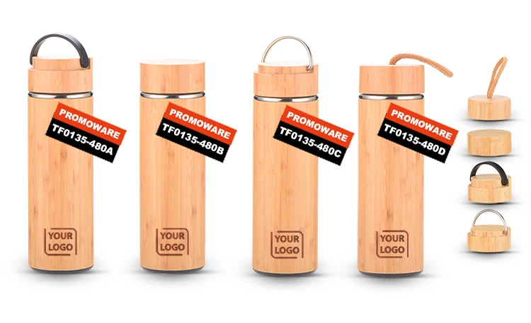 WB Steel Eco Friendly Bamboo Water Bottle Biodegradable Bamboo Drink Tea Infuser Coffee Water Bottle BPA Free Wholesale