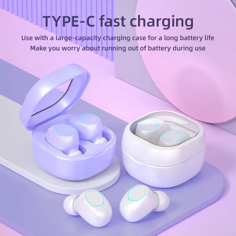 New M21 Wireless earbuds Bluetooth Headphones 5.2 TWS Mini High Appearance Translucent Bluetooth In ear style LED Headphones