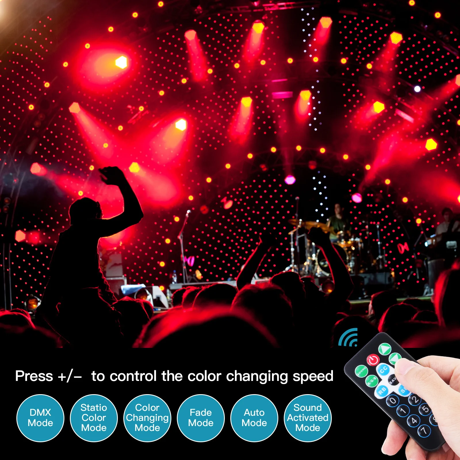 Sound Activated 36PCS LEDs RGB 72W Aluminum Party Dj Light Led