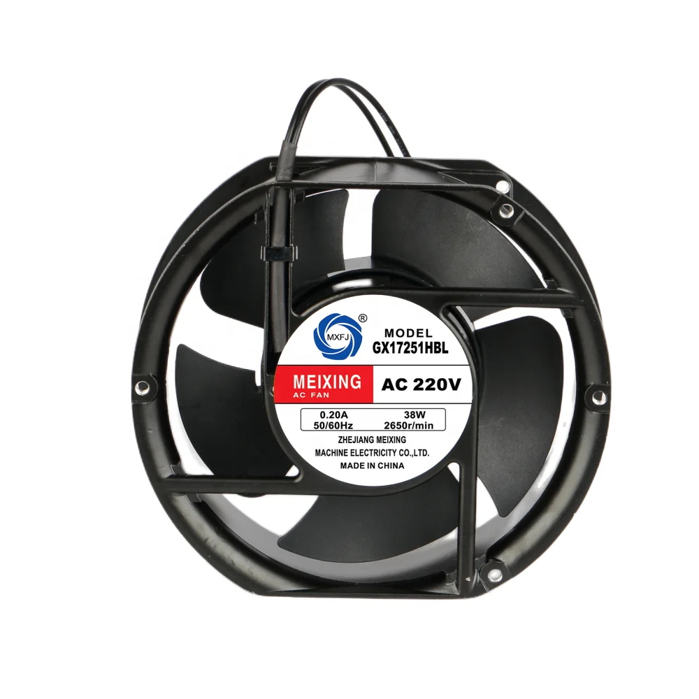 MEIXING GX17251HBL 172*151*51mm 220V/240V AC Double Ball Bearing Axial Flow Fans High Speed Industrial Heat Sink Cooling Fans