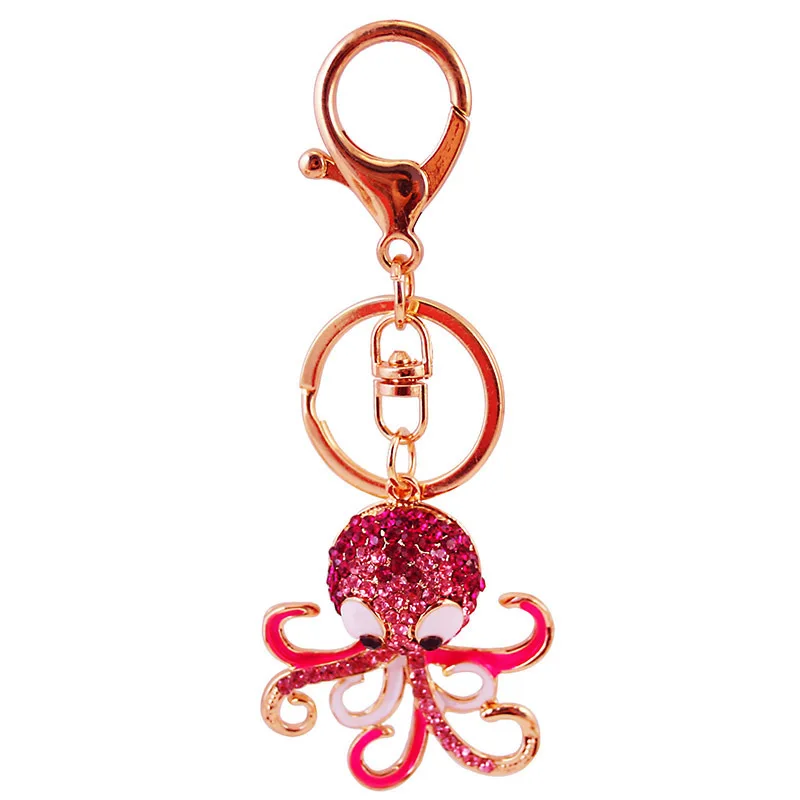 High quantity crystal material ocean  shape keychain