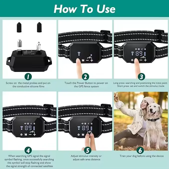 Wholesale Customizable Pet Waterproof Large Dog Wireless Electronic Fence GPS Collar Dog Trainer