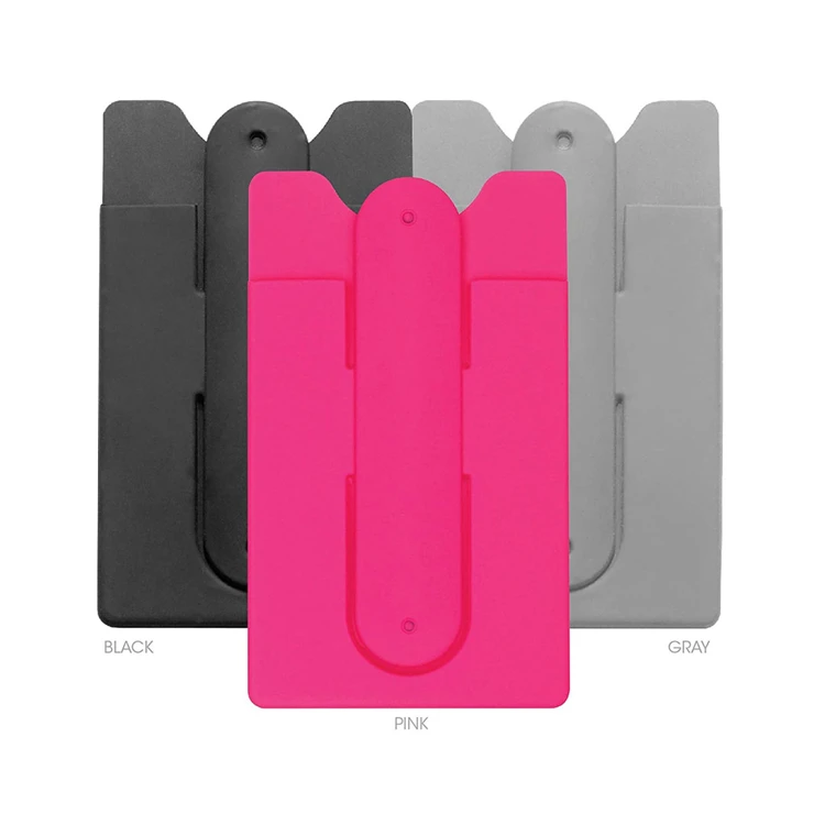 Hot 3M silicone wallet,3m adhesive silicone smart phone pocket, 3m sticker silicone wholesale phone wallet stand