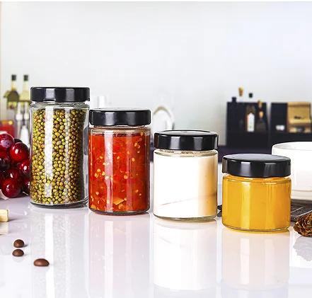 Ru Star Glass Storage Jar 500ml 750ml Clear Round Glass Caviar Herb Jelly Jams Storage Jar With Screw Lid