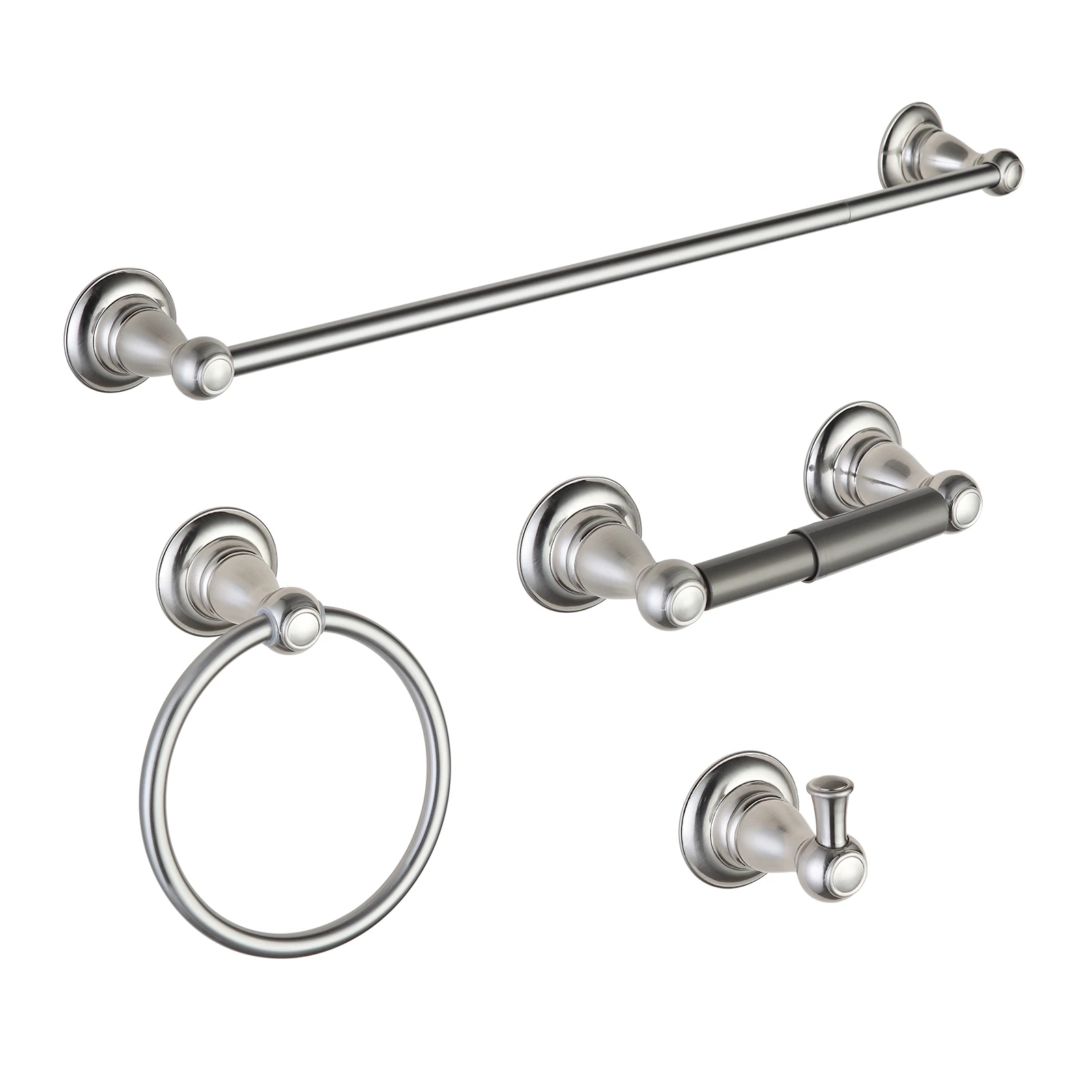 4 pieces Wenzhou Bathroom Hardware factory Brushed Nickel Bathroom Accessories set