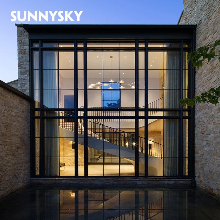 new design type double tempered glass maximum glass size curtain wall of window concise bridge