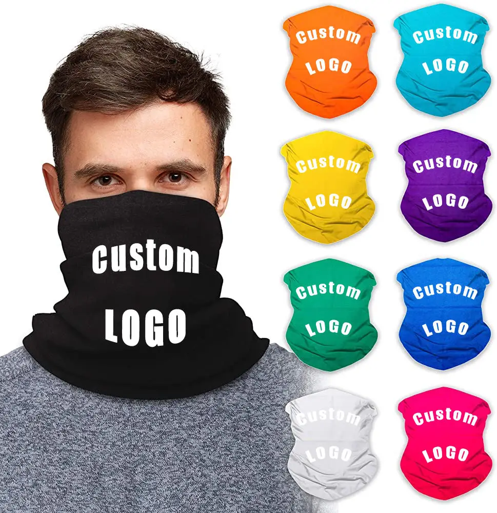 LEO Polyester Custom Multi Use Scarf Headwear Tube Bandanas Face Mask Neck Gaiter Seamless Bandana