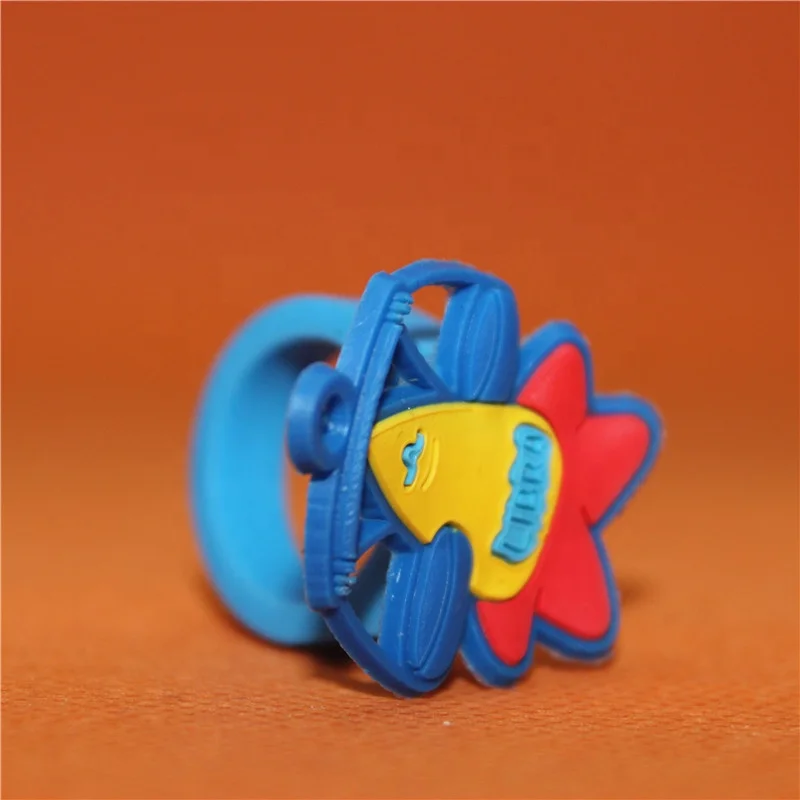 
Factory custom baby playing children kids boys girls beautiful flower cartoon soft rubber ring 