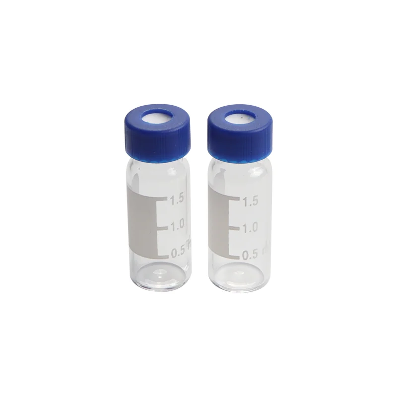 factory wholesale 1.5/2ml HPLC glass vials screw thread autosampler vials with patch