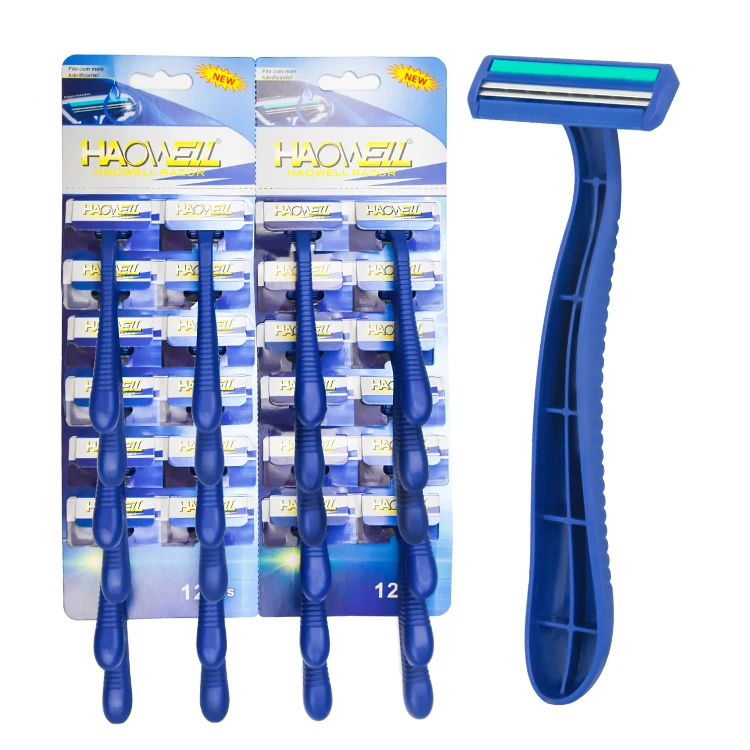 B212GLj одноразовой пластиковой ручкой односпальный Комплект белья из 2 лезвия бритвы с Увлажняющая полоска в отеле хорошее бритья для мужчины и женщины